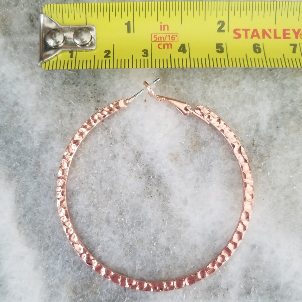 NEW Rose Gold Tone Bundle of 3 Hoop Earrings - Picture 3 of 8